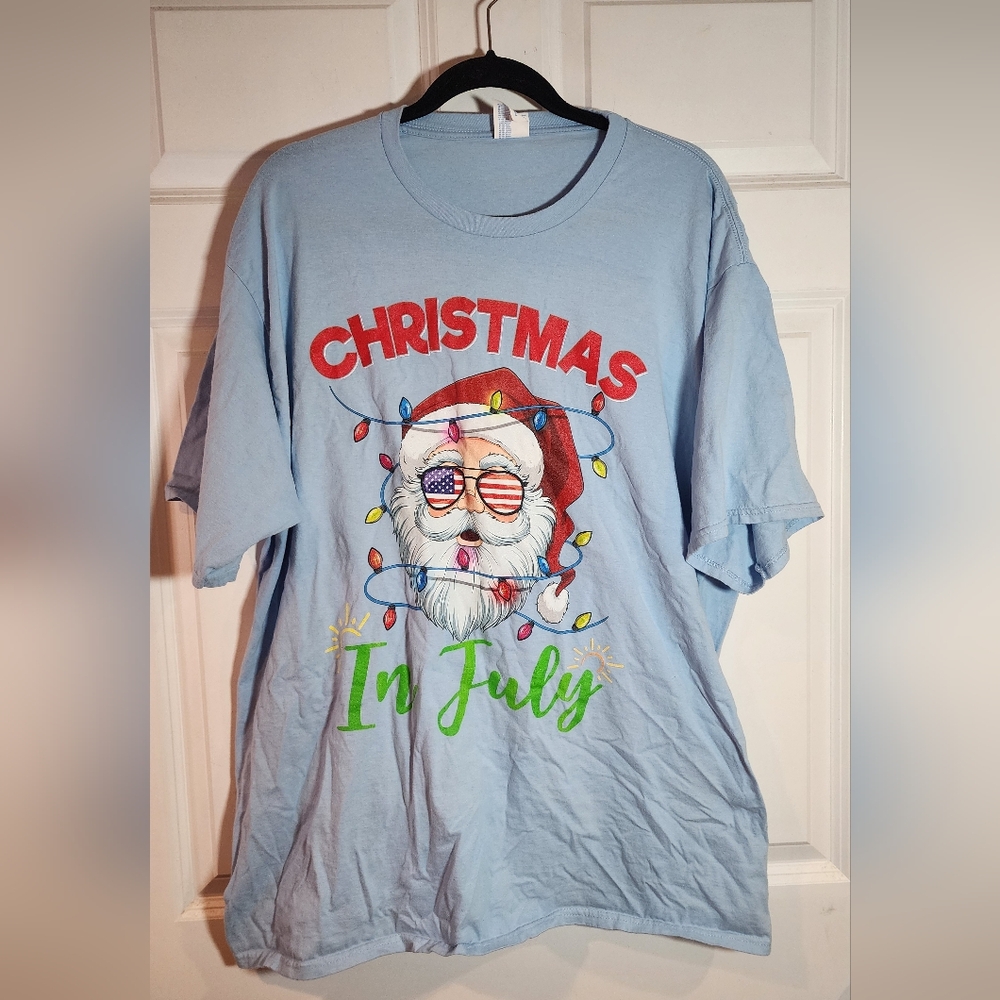 Port & Company Christmas in July Santa T-Shirt 3XL